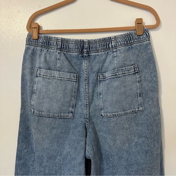 Gap High Rise Pull On Wide Leg Jeans Womens Medium Blue Light Wash - Picture 5 of 10
